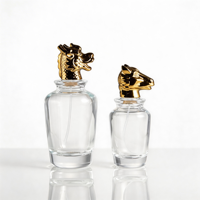 Flacon de parfum en verre transparent 50ml 100ml avec bouchon tête de dragon cheval doré, pulvérisateur à pompe, sérigraphie modèle 104O Chine