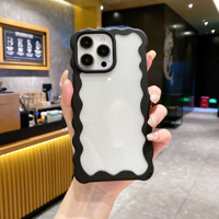 Nouvelle Arrivée Coque de Téléphone TPU Transparente Ondulée Mignonne Tendance Antichoc pour iPhone 18/17/16 Pro Max à Prix d'Usine