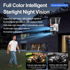 Cámara de Seguridad Solar <span class=keywords><strong>V380</strong></span> de 4 Lentes y 6K, 360 °   Cámara de Vigilancia PTZ con Vista en Vivo en 3 Pantallas, SIM 4G LTE + Wi-Fi, Visión Nocturna en Color de 12MP, CCTV para Granjas sin Wi-Fi - Product Image 6
