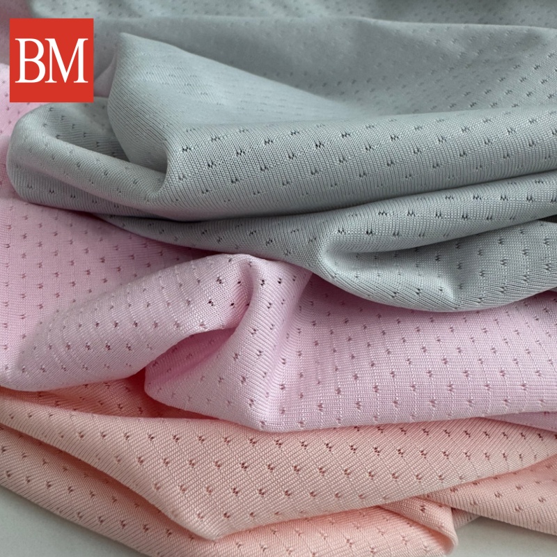 Good Stretch Breathable 18 Colors Stock Cooling Touch Malha Fria Jacquard Fabric for Sportswear Outdoor