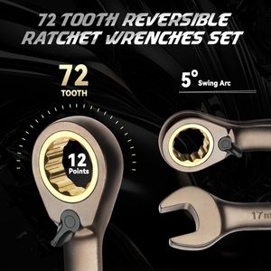 DISEN Juego de adaptadores de llave dinamométrica métrica de 10 piezas Accionamiento de 3/8 pulgadas, acero al cromo vanadio, 10-19mm - Product Image 3