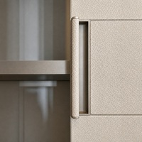 Porte de placard 3-en-1 en tissu, aluminium et cuir de luxe pour cadre de lit stratifié, avec volet de placard à six portes en cuir