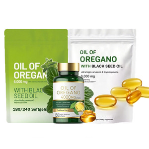 Aceite de Orégano en Cápsulas Blandas de 6000 mg, 180/360 Unidades, Envasado al Vacío, Extracto Herbal, Suplemento Dietético, 100% Puro, Alimento <span class=keywords><strong>Natural</strong></span> Saludable - Product Image 1