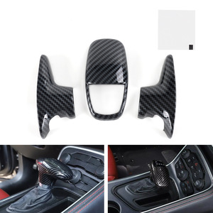 Dodge Challenger Durango <b>Shift</b> <b>Knob</b> Trim Carbon Fiber Full Wrap ABS Lightweight Interior Modification 2015-2023 - Product Image 5