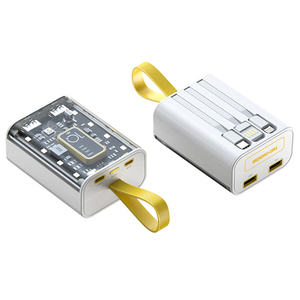 Caja de presentación microdigital inalámbrica con cable integrado transparente de carga rápida, Banco portátil de alta capacidad personalizado de 10000mAh, 5W - Product Image 1