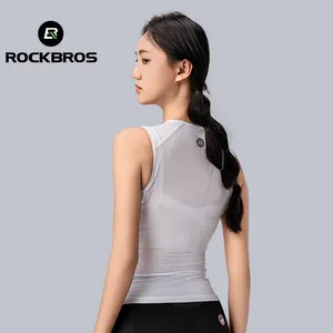 ROCKBROS Camiseta de ciclismo feminina com camada base leve sem mangas personalizada de secagem rápida para bicicleta