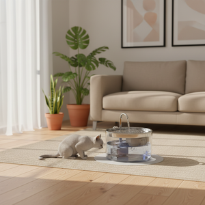 <span class=keywords><strong>Fontaine</strong></span> à <span class=keywords><strong>eau</strong></span> pour animaux de compagnie en verre de 2,8 L avec lumière LED, distributeur d'<span class=keywords><strong>eau</strong></span> automatique pour chat, forme de fleur, pompe silencieuse, niveau d'<span class=keywords><strong>eau</strong></span> visible - Product Image 5