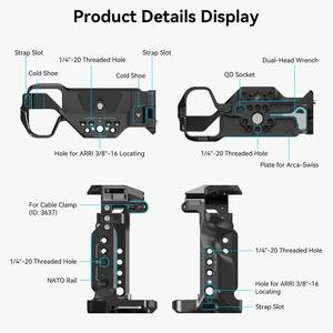 ชุดอุปกรณ์กล้องแบบเต็มตัว SmallRig 4198 สำหรับ <span class=keywords><strong>Sony</strong></span> <span class=keywords><strong>A7</strong></span> <span class=keywords><strong>III</strong></span> A7R <span class=keywords><strong>III</strong></span> พร้อมด้ามจับแบบ ARRI ตัวหนีบ HDMI สำหรับการถ่ายทำภาพยนตร์ - Product Image 6