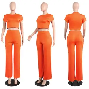Çalışan kadın giyim 2 parça setleri kısa kollu Neon iki adet şort takımı rahat 2 parça kadın kıyafeti