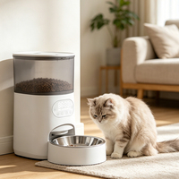 Vente en gros de distributeurs automatiques de nourriture pour animaux de compagnie 2 en 1, distributeur intelligent surélevé, distributeur automatique intelligent pour animaux de compagnie