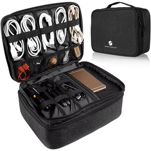 Organisateur électronique d'usine BSCI, sac organisateur de câbles avec bandoulière, étui de voyage résistant à l'eau, cadeaux pour hommes - Product Image 1