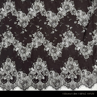 Tissu en dentelle YY pour cils, largeur 150 cm, panneau de 1,8 m, dentelle florale en coton Chantilly pour Abaya, Kaftan, mode modeste