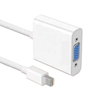 Câble adaptateur Mini DP vers VGA mâle-femelle 1080P à paire torsadée avec cuivre pur, longueur 20 cm et blindage combiné