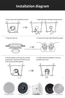 Système audio PA Thinuna MS-10SUB-L II, caisson de basses passif de 10 pouces, 240 watts, résistance fixe, haut-parleur de plafond pour basses