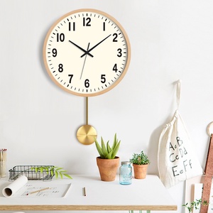 <span class=keywords><strong>นาฬิกา</strong></span><span class=keywords><strong>แขวน</strong></span>ผนังทรงกลมไม้เนื้อแข็งสไตล์ครีเอทีฟเรียบง่าย ใช้พลังงานจากแบตเตอรี่ เหมาะสำหรับห้องนั่งเล่นและห้องนอน - Product Image 2