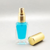 Bouteille de parfum rectangulaire de 10ml en or récipient de voyage rechargeable avec pulvérisateur à pompe petite bouteille testeur vide avec col à vis