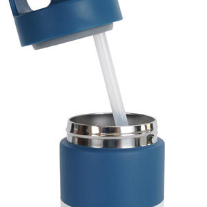 Bouteille isotherme classique QX en acier inoxydable avec couvercle et paille, isolation thermique 12-24 heures pour le camping - Product Image 4