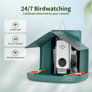 Vogelvoederhuisjes voor buiten van de fabrikant, met 2K vogelkijkcamera, ideaal als cadeau voor Kerstmis, witte olifant cadeaus. - Product Image 3