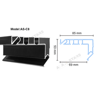 Roumanie Plafond tendu moderne Rail à rideaux intégré Profilé en aluminium Voie personnalisée Profilé en aluminium noir
