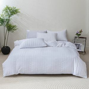 <span class=keywords><strong>3</strong></span>/4 adet ev yatak seti ikiz enayi AB yan nevresim düz levha yastık beyaz yetişkin düğün kraliçe mikrofiber yatak takımı - Product Image 1