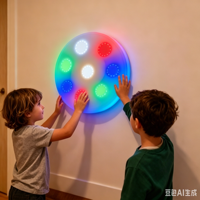 Applique murale LED RGB à activation tactile, veilleuse rechargeable avec batterie pour chambre d'enfant, crèche, décoration intérieure