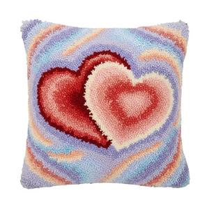 Kit per Cuscini con Motivi <span class=keywords><strong>a</strong></span> Uncinetto, Copricuscino Stampato <span class=keywords><strong>a</strong></span> Colori con Cuori, Fai da Te - Product Image 4