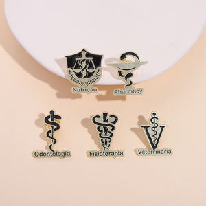 Caduceo médico esmalte pines dentista enfermera veterinario farmacia símbolo broche solapa insignia regalo para amigos - Product Image 1