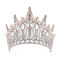 Couronne de Mariée de Luxe Personnalisée Grande Taille, Disponible en Plusieurs Couleurs, Tiare Baroque en Cristal, Accessoires de Cheveux pour Mariage, Idéale pour les Boutiques de Mariée