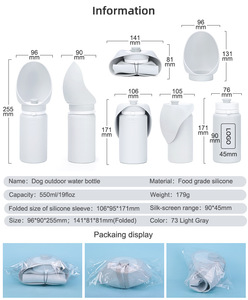 Bouteille d'eau portable pliable et élégante en silicone écologique, étanche, pour chien et promenade, facile à nettoyer - Vente en gros - Product Image 5