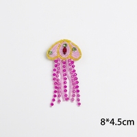 Appliques brodées 3D Gillian faites à la main en PVC avec strass et paillettes, motifs animaux marins (étoile de mer, tortue marine, dauphin) pour chapeaux