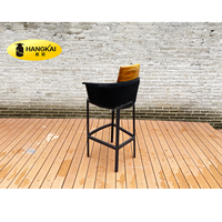 Tabourets de bar modernes pour l'extérieur Tabourets de bar noirs Tabourets de bar français empilés Chaise en corde d'aluminium