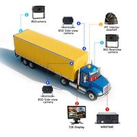 Système de caméra de recul 360° pour camion et chariot élévateur avec enregistreur vidéo numérique 4G 5 canaux, moniteur 7 pouces, kit Wifi, 1080P, ADAS, BSD, GPS