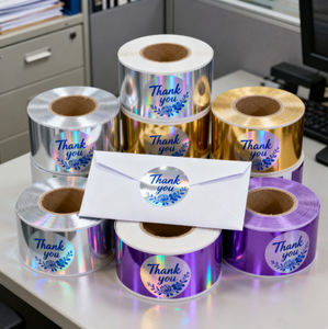 Adesivo per etichette termiche con Laser olografico arcobaleno da 40mm con etichetta circolare colorata adesiva - Product Image 2