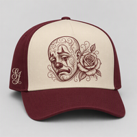 Casquette de baseball personnalisée style Old English, 5 panneaux, visière incurvée, style Dad Hat, streetwear urbain West Coast, vente en gros, faible MOQ
