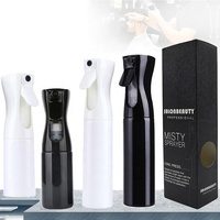 Bouteille pulvérisatrice à brume fine continue, haute pression, durable, avec logo personnalisé GlamorDove, réutilisable, pour cheveux, eau, transparente, blanche, noire