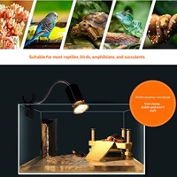 Lampe chauffante UVB UVA pour reptiles (tortues, lézards) avec minuterie automatique, supplément de calcium, petite lampe solaire ronde à pince pour animaux de compagnie