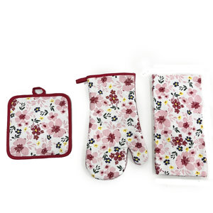 Pot Holder Oven Mitt Kitchen Towel <strong>Set</strong> Chef <strong>Gift</strong> Customized Printing Cotton Polyester <strong>Baking</strong> Textile Microwave Glove <strong>Set</strong> - Product Image 1