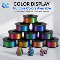 Becreative Filamen PLA+ Sutra Tricolor Terlaris 1.75mm 1KG Bahan Cetak 3D Kilap Tinggi Koekstrusi Pelangi
