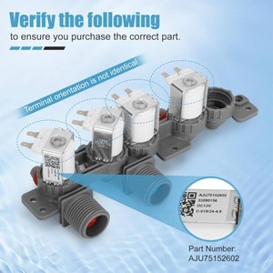 Valve d'entrée d'eau LG AJU75152602 12 V électrique en plastique pour pièces de lave-linge - Product Image 2