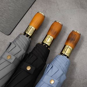 Parapluie pliant entièrement automatique pour homme Ten-Bone, grand modèle, robuste, renforcé, résistant au vent, style simple et élégant - Product Image 6