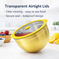 Bol à salade empilable multi-tailles en acier inoxydable Shangwey Cookware avec revêtement PVD, idéal pour la restauration, les fêtes et la famille