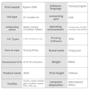 Đôi đầu <span class=keywords><strong>UV</strong></span> máy in phun xp600 tốc độ nhanh tự động phẳng & ống <span class=keywords><strong>UV</strong></span> máy in 4030 cho PVC Điều Kiện Mới - Product Image 2