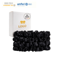 Scrunchies en Soie de Mûrier 100% Grade 6A avec Logo Personnalisé pour Femmes, Tailles 1cm 2cm 3.5cm, Scrunchies en Soie Élégants et de Qualité Supérieure pour Usage Quotidien