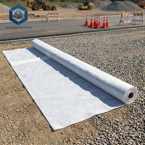 Tissu géotextile non tissé en polypropylène de haute qualité <span class=keywords><strong>sous</strong></span> gravier pour mur de soutènement au Brésil - Product Image 1