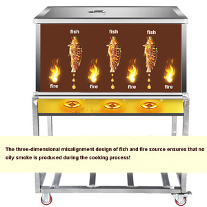 Plancha para Asar sin Humo, Estufa Comercial <span class=keywords><strong>de</strong></span> Gas, Acero Inoxidable, Máquina para Asar Pescado <span class=keywords><strong>al</strong></span> Carbón, <span class=keywords><strong>Horno</strong></span> para Barbacoa - Product Image 4