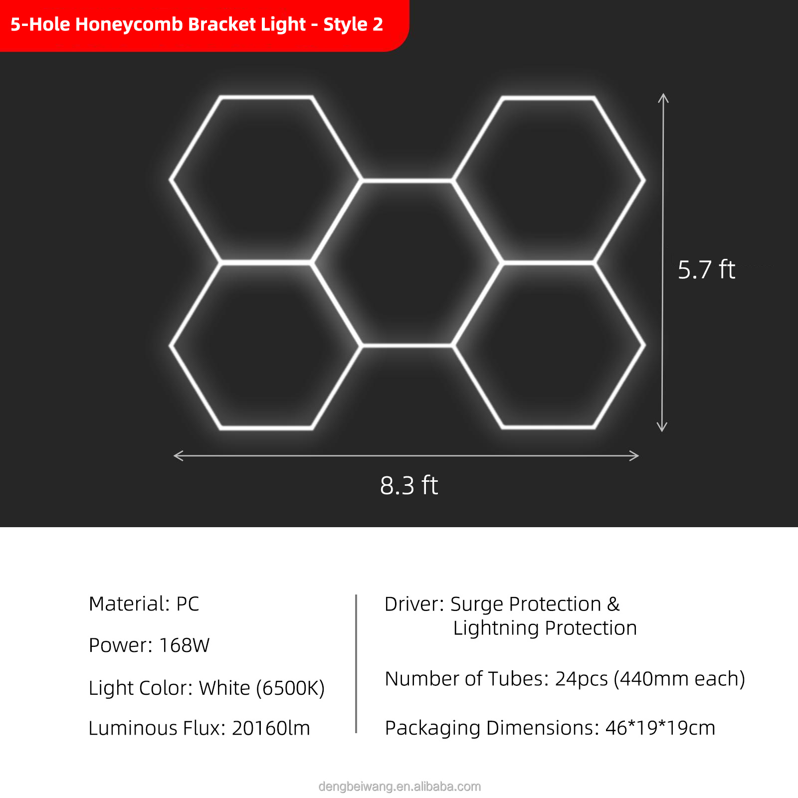 Estilo dos de la lámpara del panal 5-hole