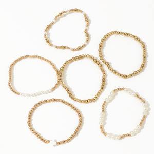 Edgy Punk CCB apilable de 6 piezas con dije de Cruz acrílica ajustable joyería de moda gótica regalo pulsera con cuentas para mujeres adolescentes - Product Image 1