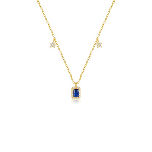Collier pendentif CANNER en argent sterling 925 plaqué or 18 carats avec zircon cubique rouge et bleu pour femmes - Product Image 1