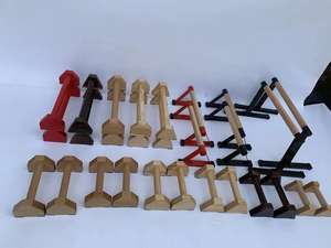 Barra de realce Barra de acero de madera Soportes de inmersión Mango Equipo de calistenia Barras paralelas de madera Entrenamiento de calle Madera y acero - Product Image 2