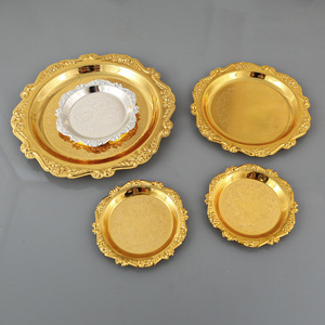 Porta Torta in Metallo Moderno, Vassoio Piccolo Monocolore, Piatto Decorativo per la Casa, Porta Tazze da Tè, Piatto Porta Gioielli, Piatto per Snack - Product Image 1